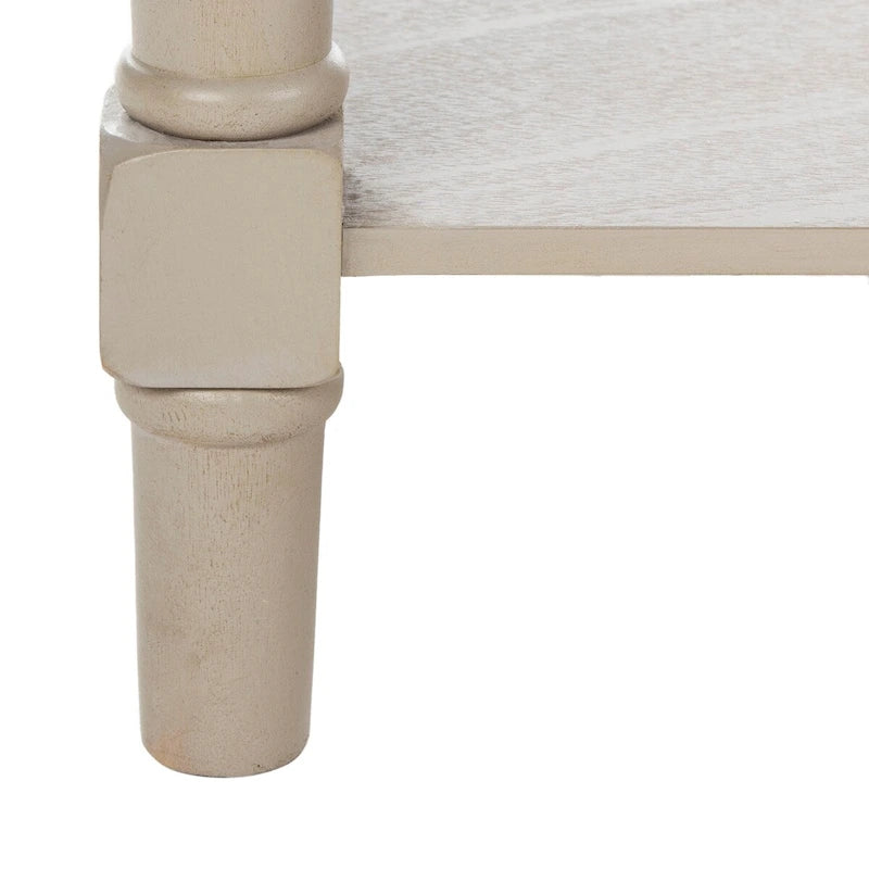 Table basse grise à deux tiroirs — 105,9 cm L x 55,1 cm P x 47 cm H