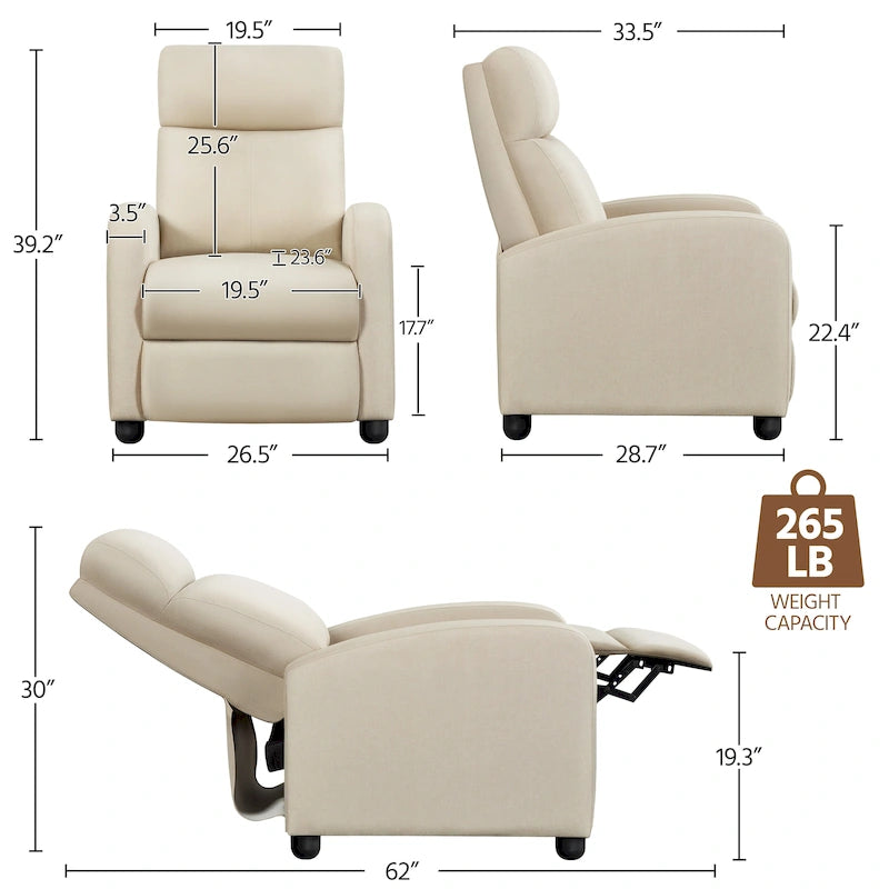 Fauteuil inclinable en tissu moderne