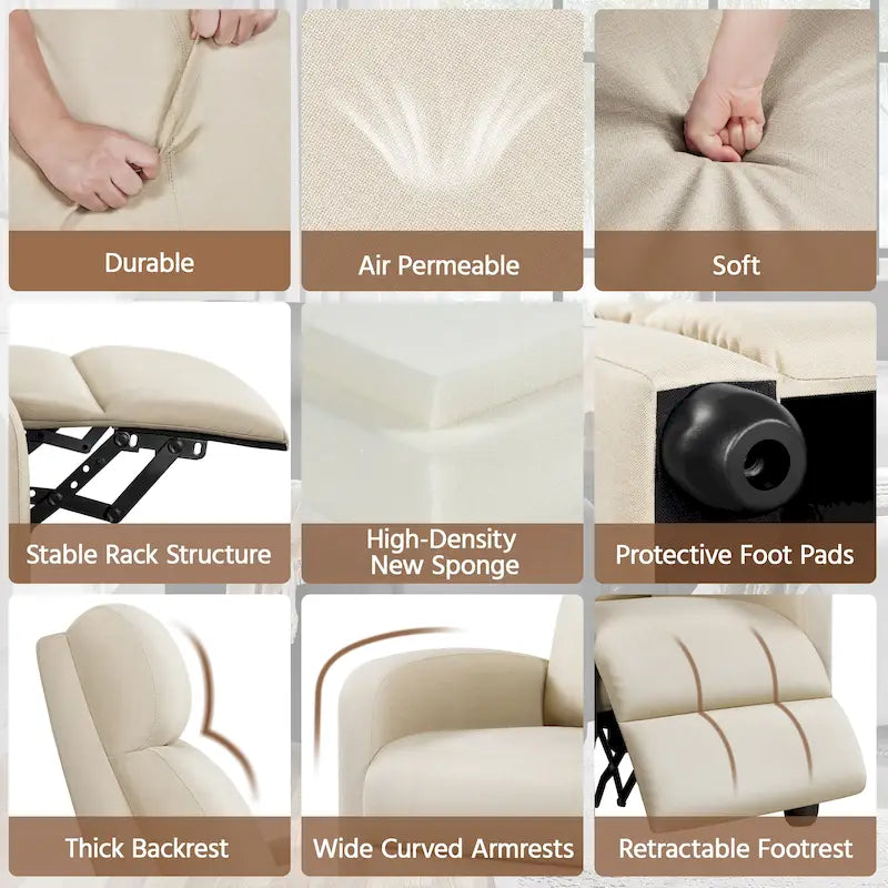 Fauteuil inclinable en tissu moderne