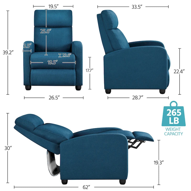 Fauteuil inclinable en tissu moderne