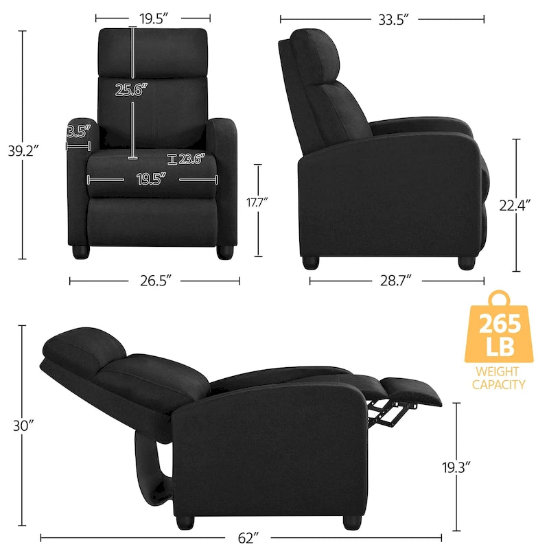Fauteuil inclinable en tissu moderne