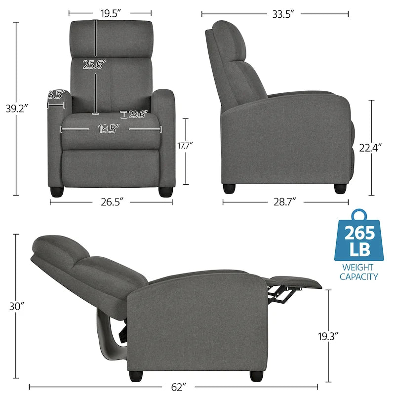 Fauteuil inclinable en tissu moderne
