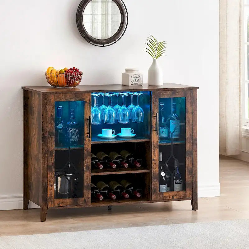 Bar à vin avec lumières LED - 15,7 P x 47,2 L x 34,61 H