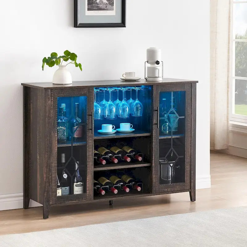 Bar à vin avec lumières LED - 15,7 P x 47,2 L x 34,61 H
