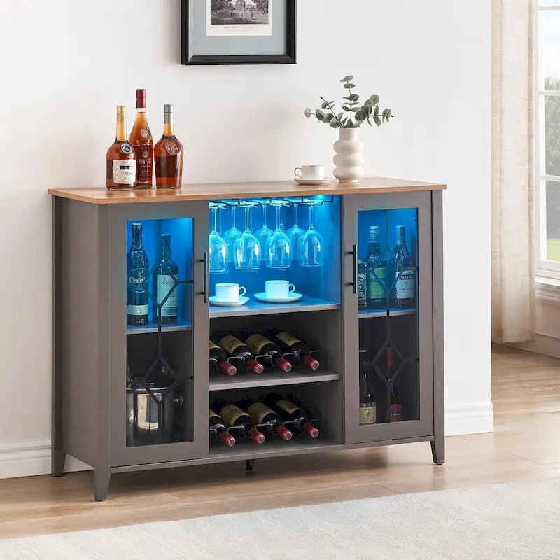 Bar à vin avec lumières LED - 15,7 P x 47,2 L x 34,61 H