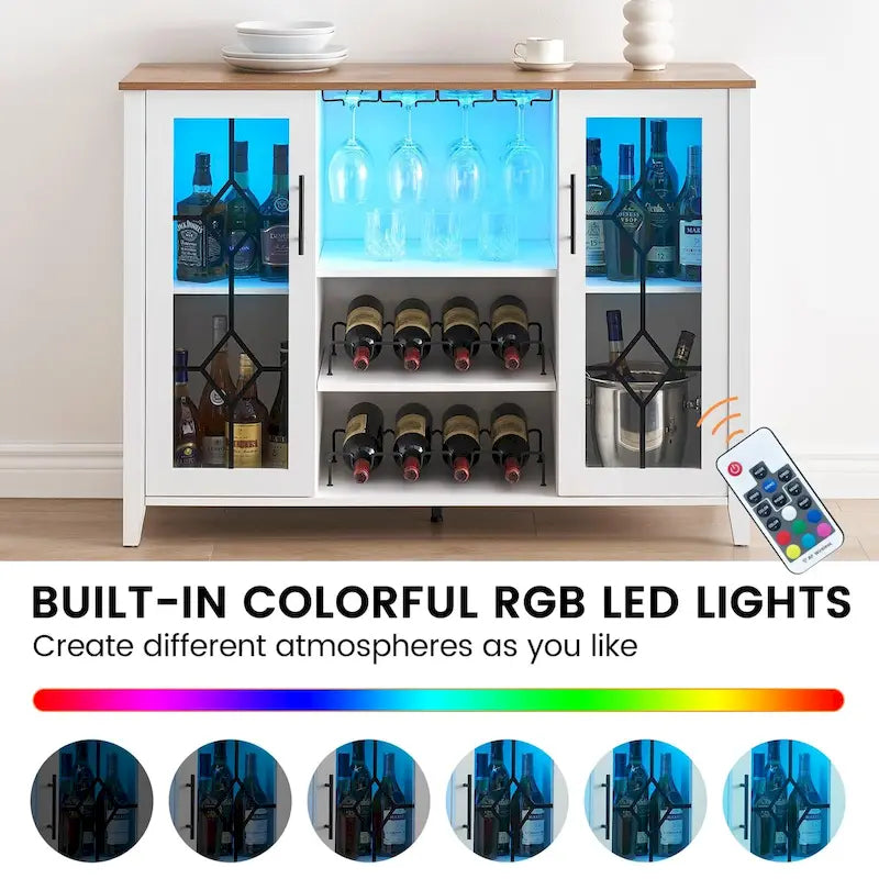 Bar à vin avec lumières LED - 15,7 P x 47,2 L x 34,61 H