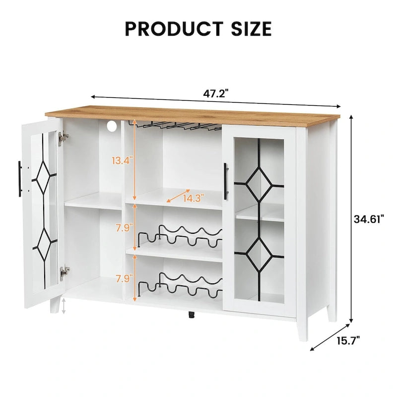 Bar à vin avec lumières LED - 15,7 P x 47,2 L x 34,61 H