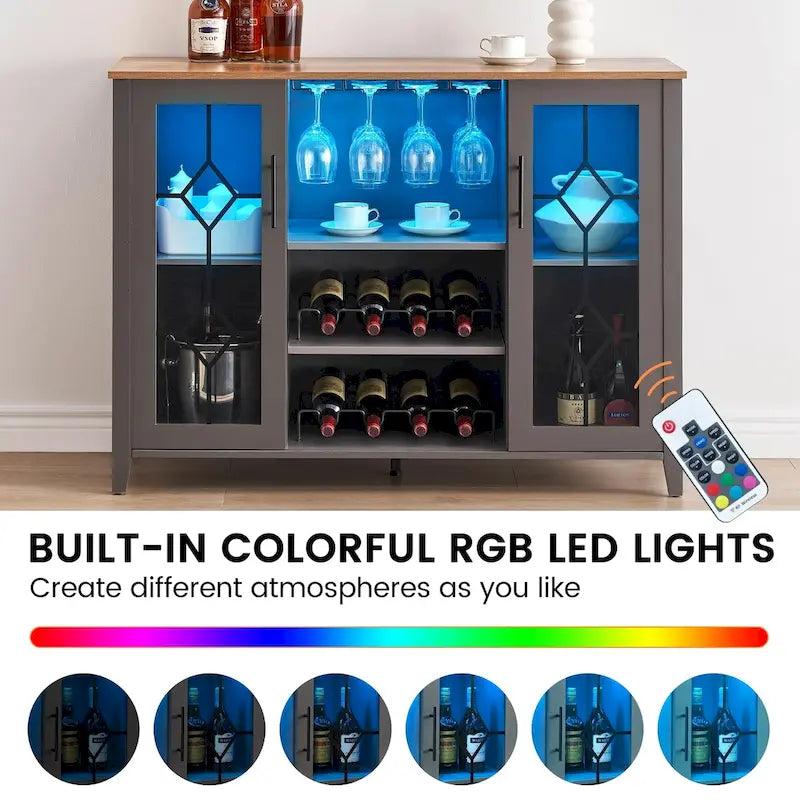 Bar à vin avec lumières LED - 15,7 P x 47,2 L x 34,61 H