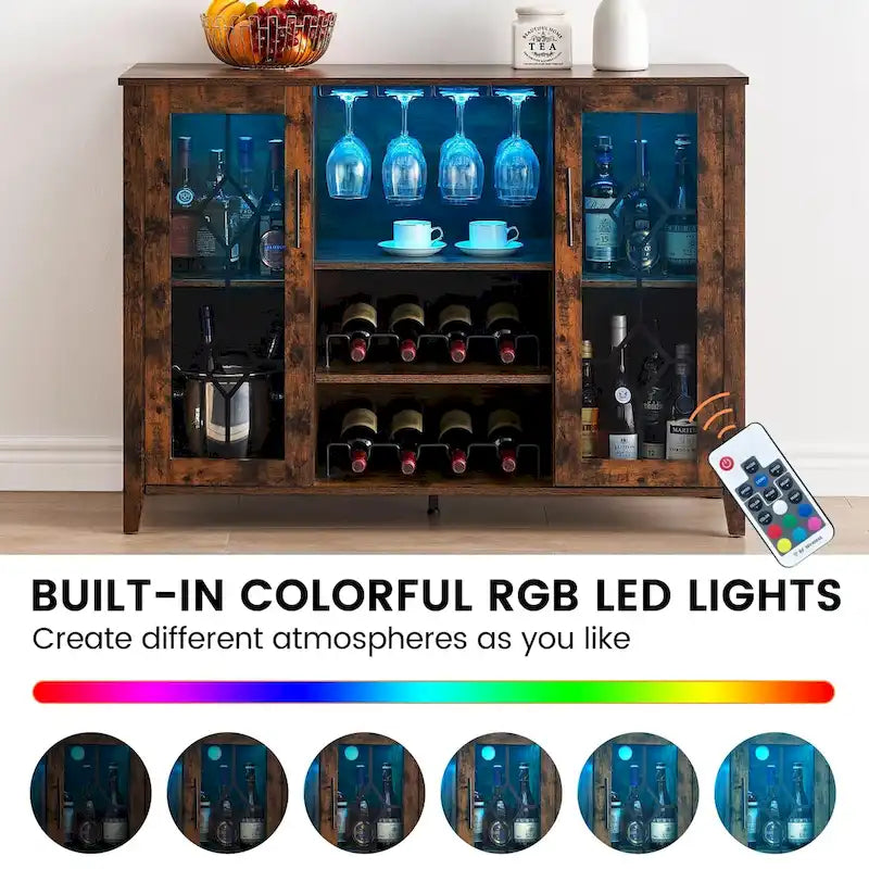 Bar à vin avec lumières LED - 15,7 P x 47,2 L x 34,61 H