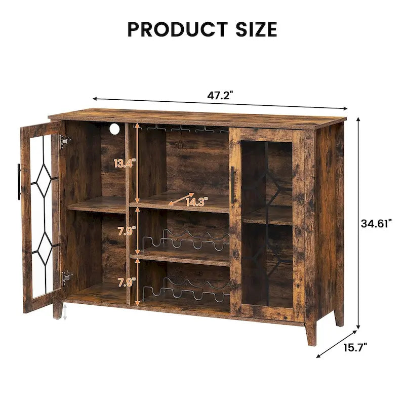 Bar à vin avec lumières LED - 15,7 P x 47,2 L x 34,61 H