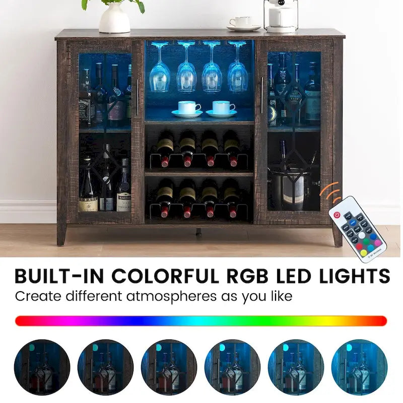 Bar à vin avec lumières LED - 15,7 P x 47,2 L x 34,61 H