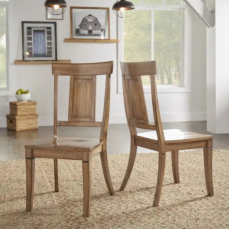 Chaises de salle à manger à dossier en bois (lot de 2)
