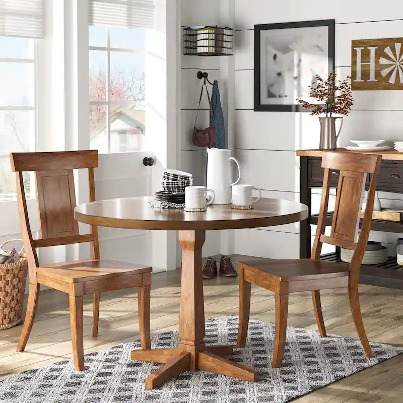 Chaises de salle à manger à dossier en bois (lot de 2)
