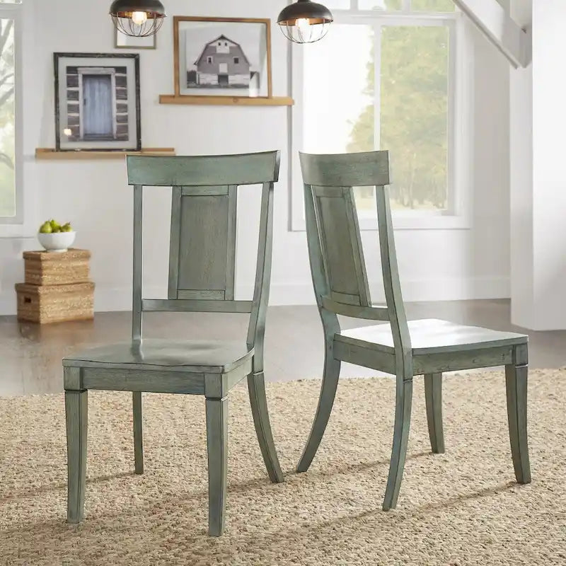 Chaises de salle à manger à dossier en bois (lot de 2)