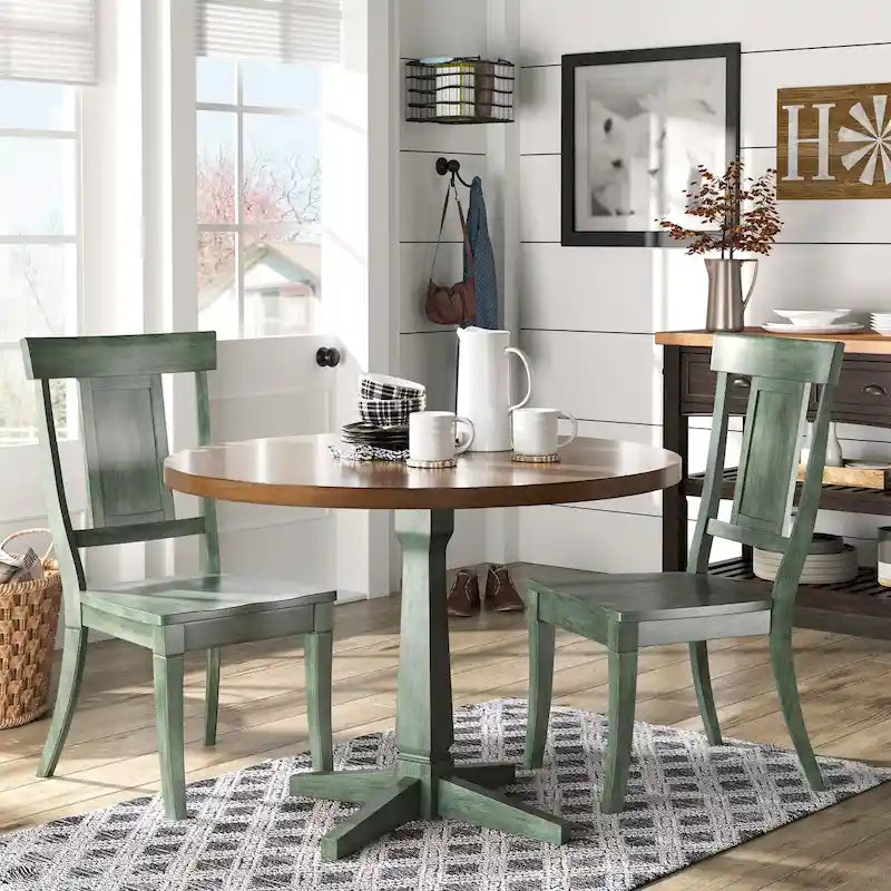 Chaises de salle à manger à dossier en bois (lot de 2)