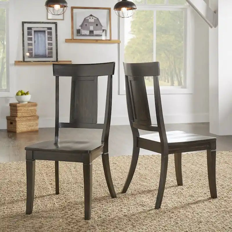 Chaises de salle à manger à dossier en bois (lot de 2)