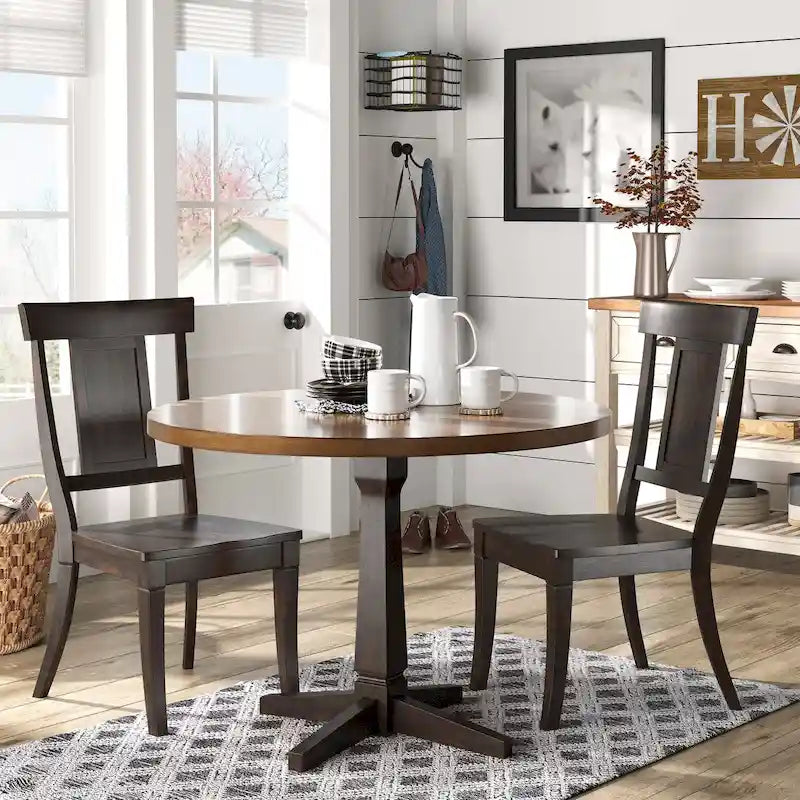 Chaises de salle à manger à dossier en bois (lot de 2)