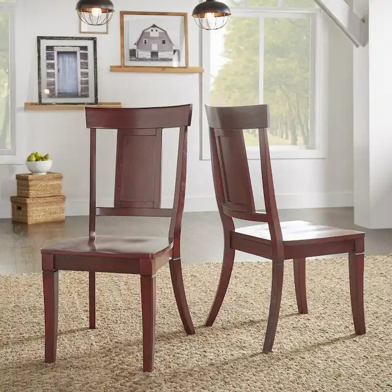 Chaises de salle à manger à dossier en bois (lot de 2)