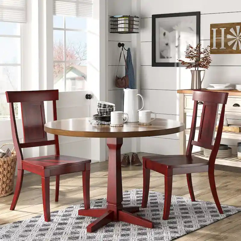Chaises de salle à manger à dossier en bois (lot de 2)