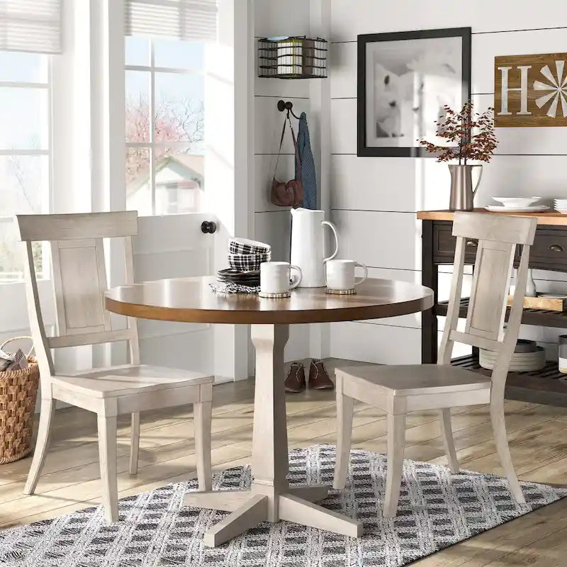Chaises de salle à manger à dossier en bois (lot de 2)