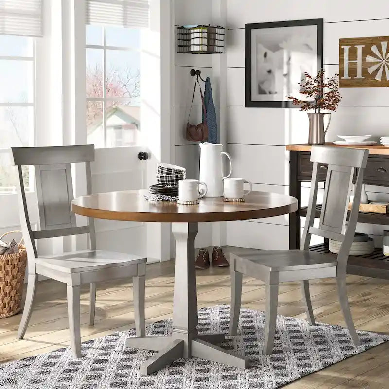 Chaises de salle à manger à dossier en bois (lot de 2)