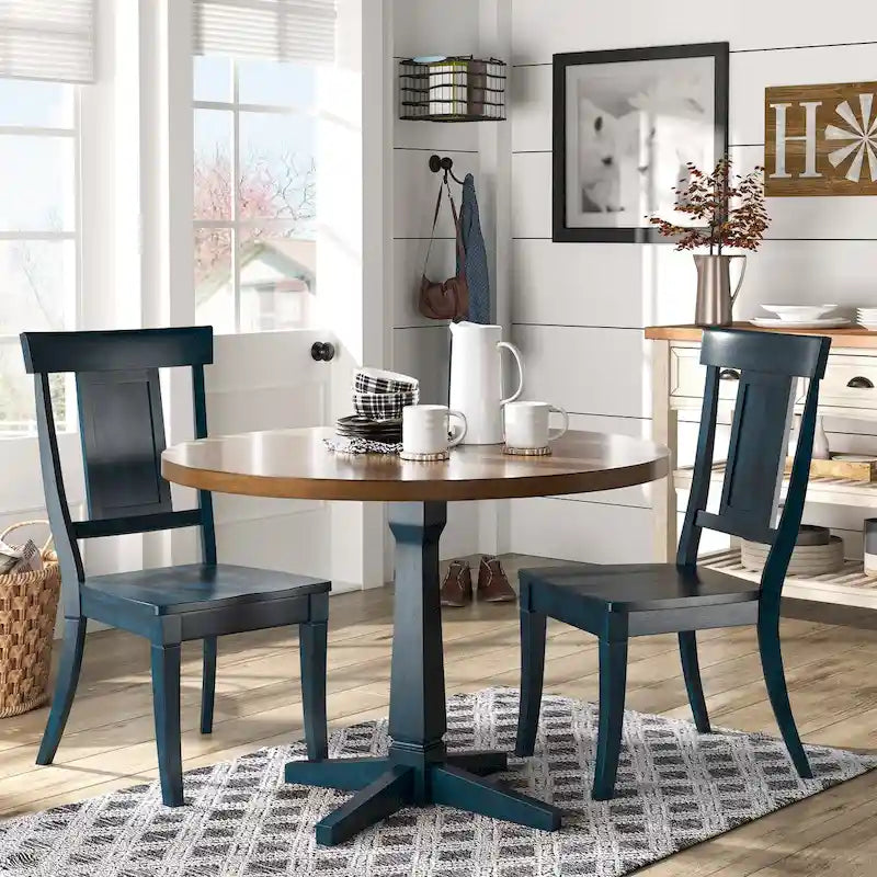 Chaises de salle à manger à dossier en bois (lot de 2)