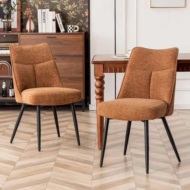 Lot de 2 chaises de cuisine et de salle à manger modernes en tissu rembourré
