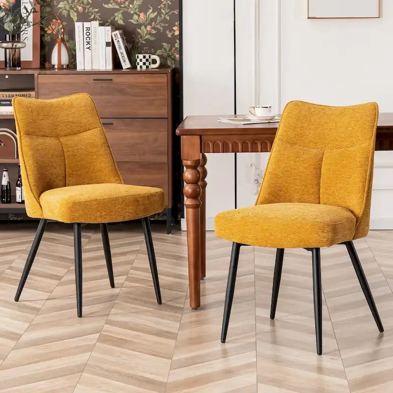 Lot de 2 chaises de cuisine et de salle à manger modernes en tissu rembourré