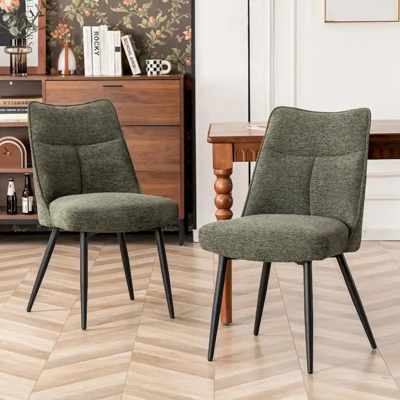 Lot de 2 chaises de cuisine et de salle à manger modernes en tissu rembourré
