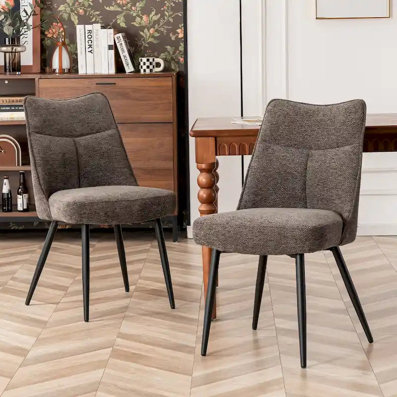 Lot de 2 chaises de cuisine et de salle à manger modernes en tissu rembourré
