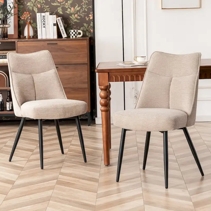 Lot de 2 chaises de cuisine et de salle à manger modernes en tissu rembourré