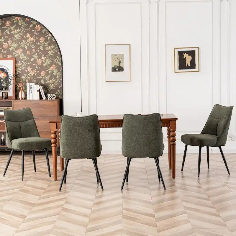 Lot de 2 chaises de cuisine et de salle à manger modernes en tissu rembourré