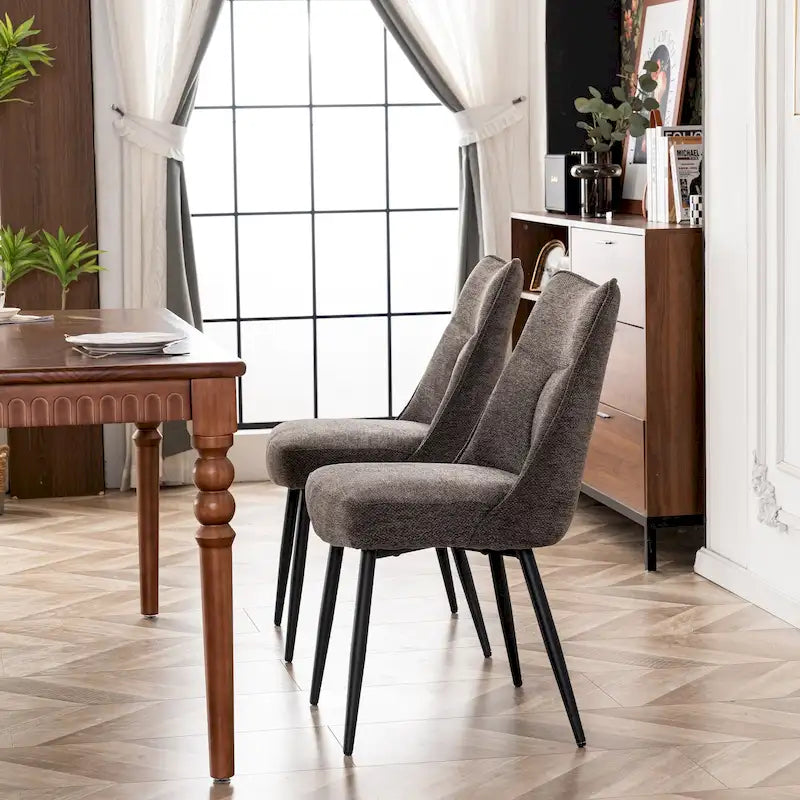 Lot de 2 chaises de cuisine et de salle à manger modernes en tissu rembourré