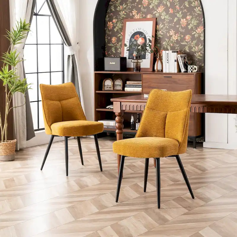 Lot de 2 chaises de cuisine et de salle à manger modernes en tissu rembourré