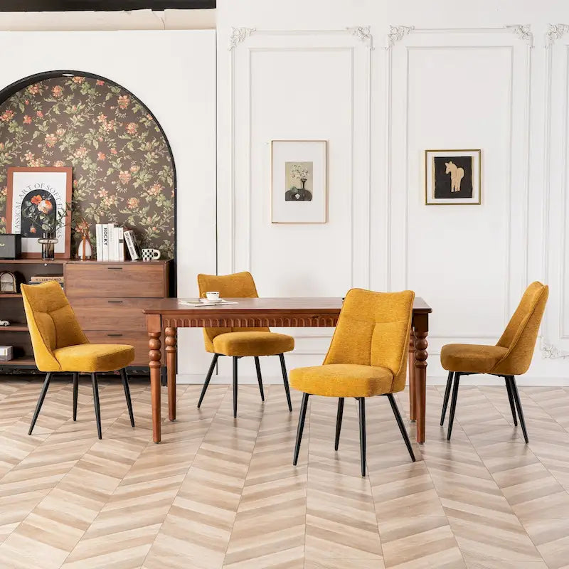 Lot de 2 chaises de cuisine et de salle à manger modernes en tissu rembourré
