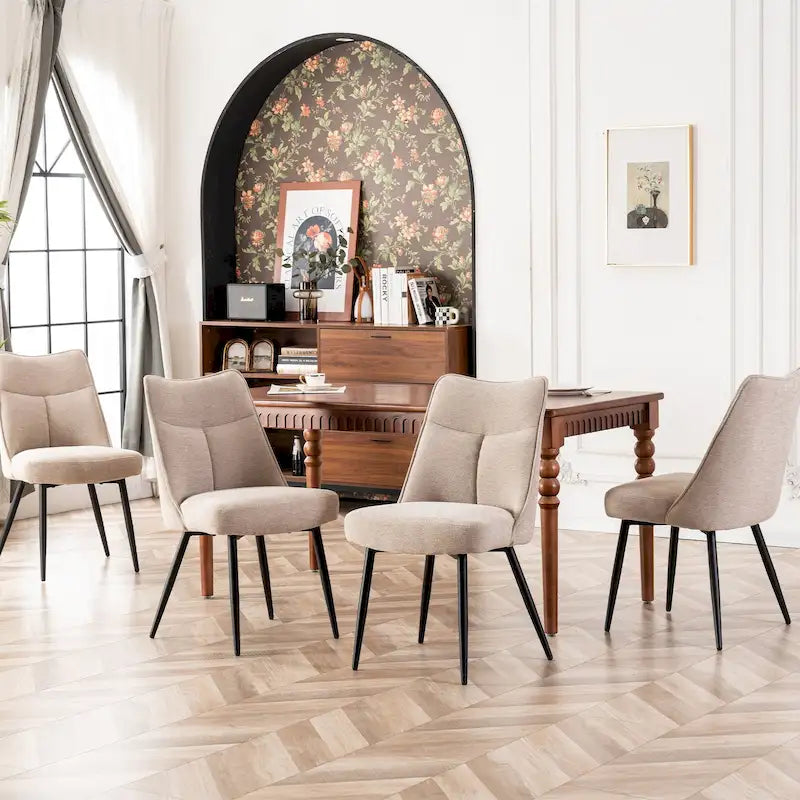 Lot de 2 chaises de cuisine et de salle à manger modernes en tissu rembourré