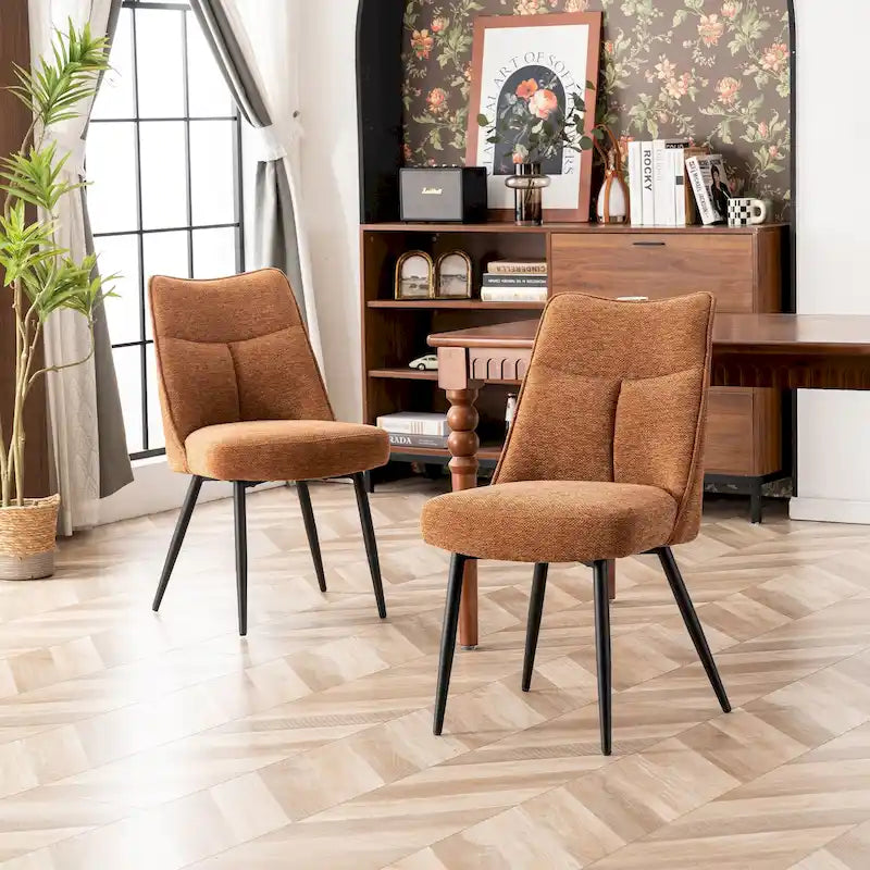Lot de 2 chaises de cuisine et de salle à manger modernes en tissu rembourré
