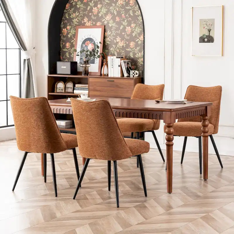 Lot de 2 chaises de cuisine et de salle à manger modernes en tissu rembourré