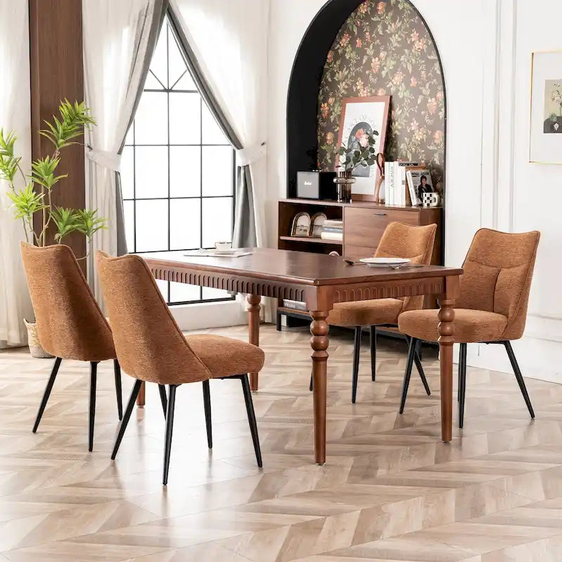 Lot de 2 chaises de cuisine et de salle à manger modernes en tissu rembourré
