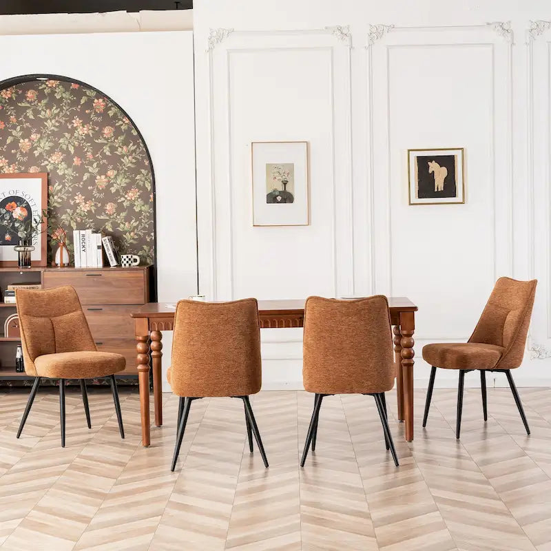 Lot de 2 chaises de cuisine et de salle à manger modernes en tissu rembourré