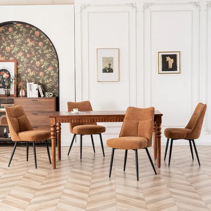 Lot de 2 chaises de cuisine et de salle à manger modernes en tissu rembourré