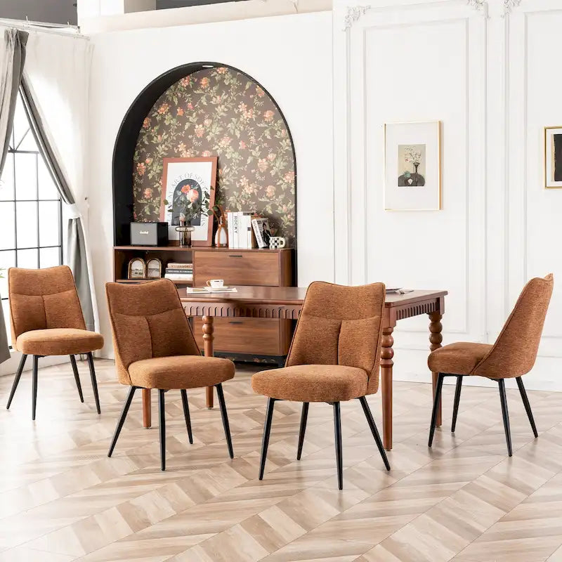 Lot de 2 chaises de cuisine et de salle à manger modernes en tissu rembourré