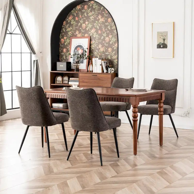Lot de 2 chaises de cuisine et de salle à manger modernes en tissu rembourré