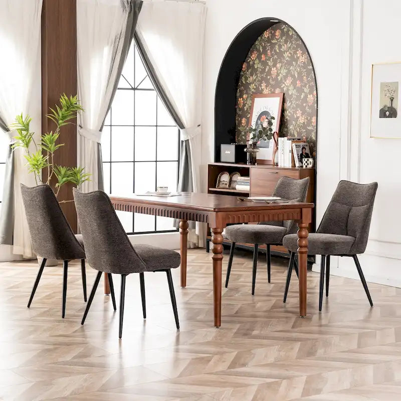 Lot de 2 chaises de cuisine et de salle à manger modernes en tissu rembourré