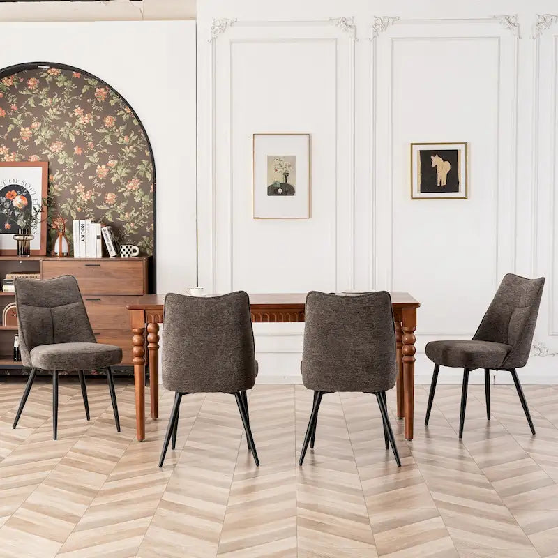 Lot de 2 chaises de cuisine et de salle à manger modernes en tissu rembourré