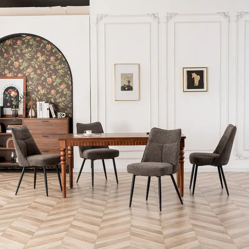 Lot de 2 chaises de cuisine et de salle à manger modernes en tissu rembourré
