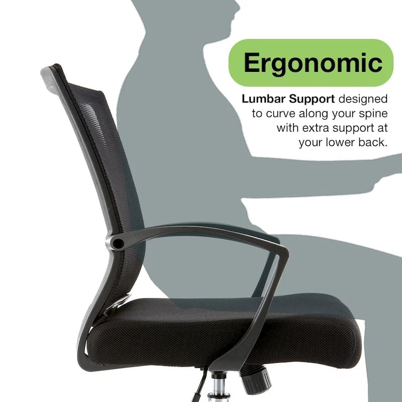 Chaise de bureau à dossier mi-hauteur