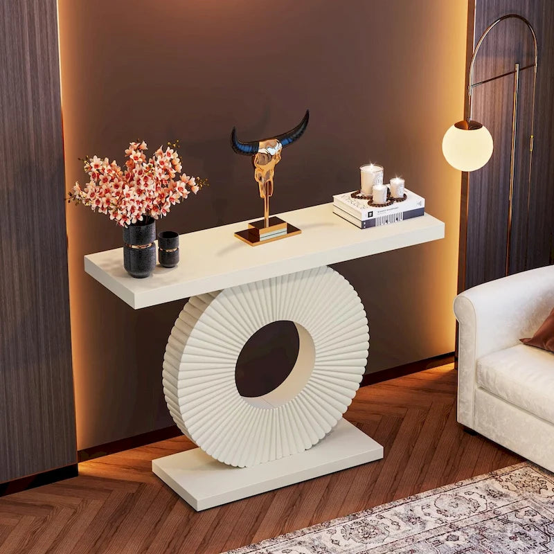 Table console moderne de 40 pouces pour entrée, table d'appoint pour canapé de salon