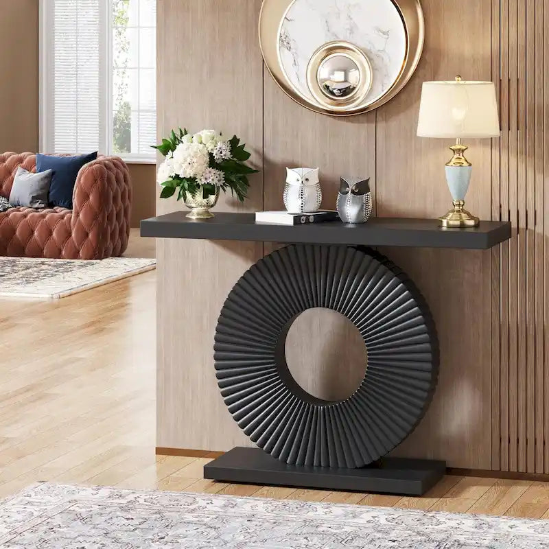 Table console moderne de 40 pouces pour entrée, table d'appoint pour canapé de salon