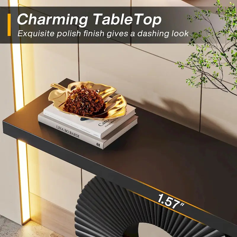 Table console moderne de 40 pouces pour entrée, table d'appoint pour canapé de salon